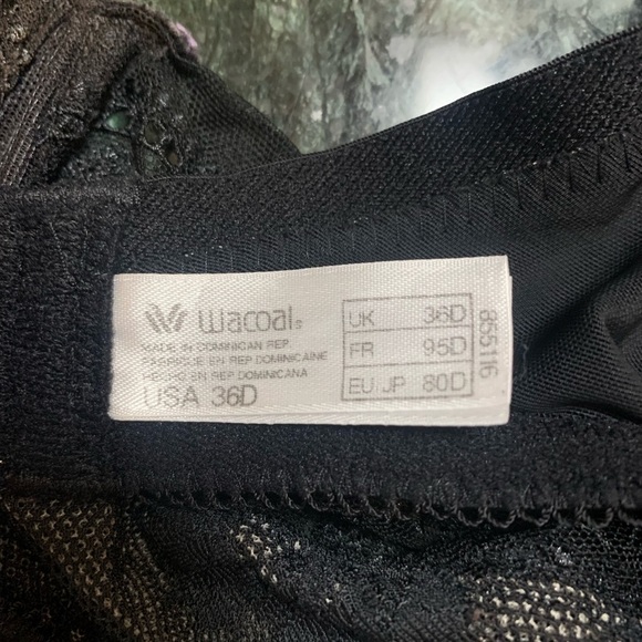 Wacoal black sheer underwire bra, size 36D - Picture 6 of 6